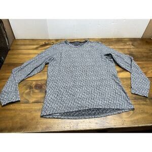 Lululemon Men's Large Grey Crackle Print Long Sleeve Surge Warm Crew Pullover